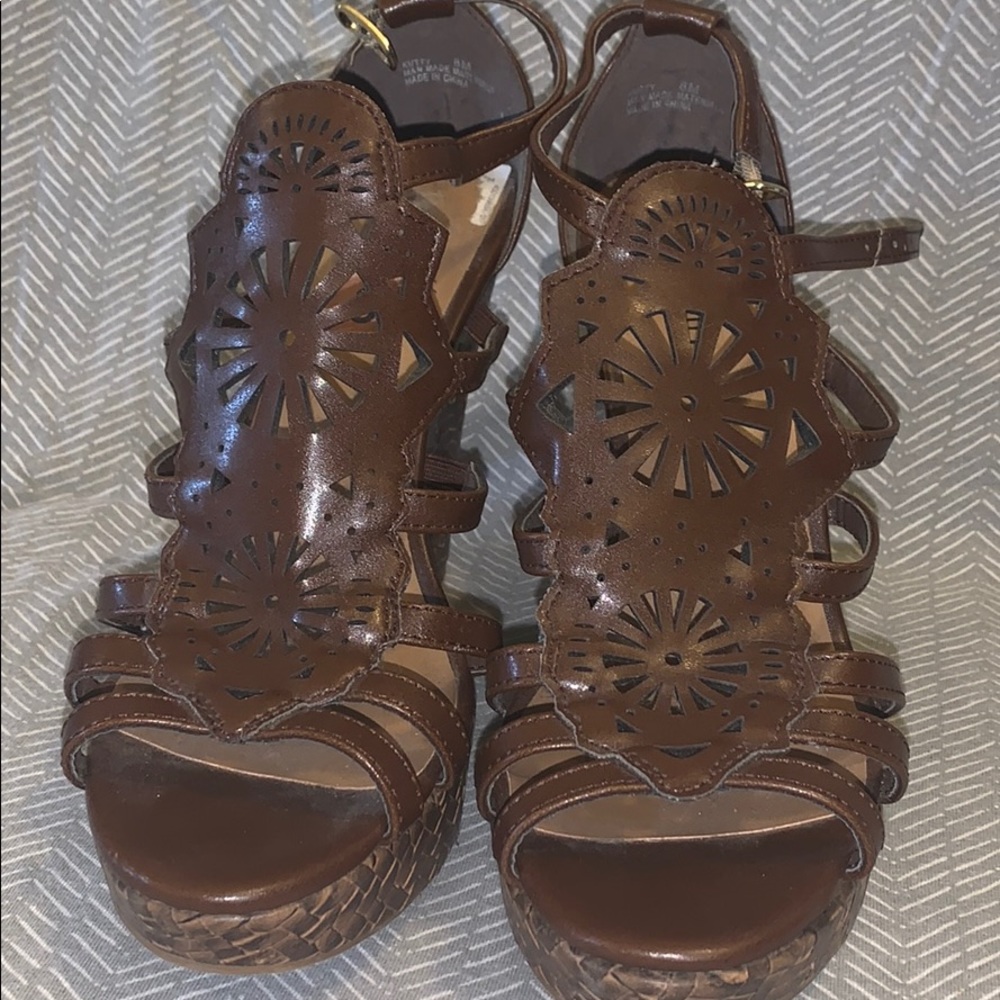Brown sandal wedges